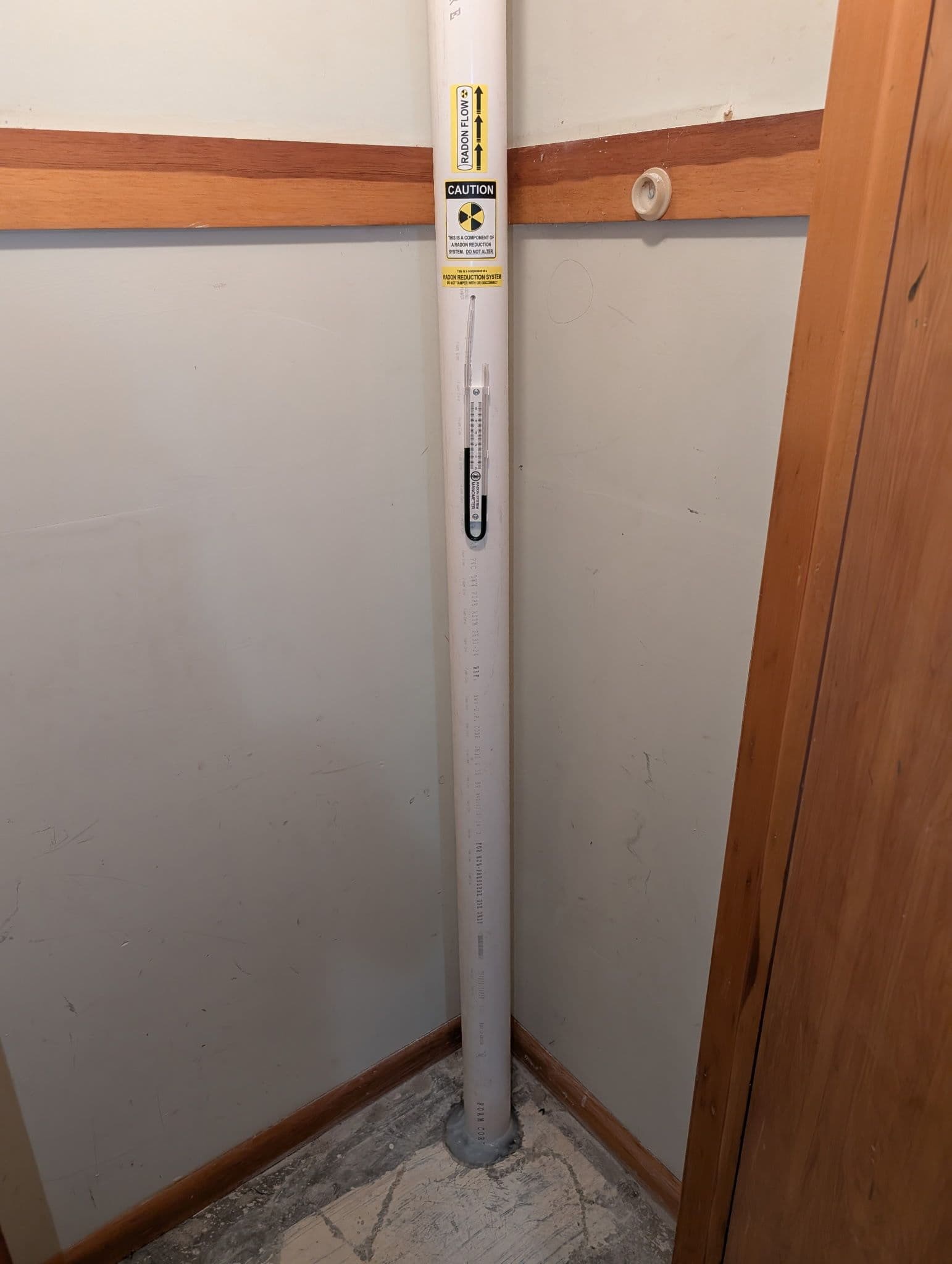 Gallery photos for Radon Mitigation System Installed and Ready to Work: Image #1