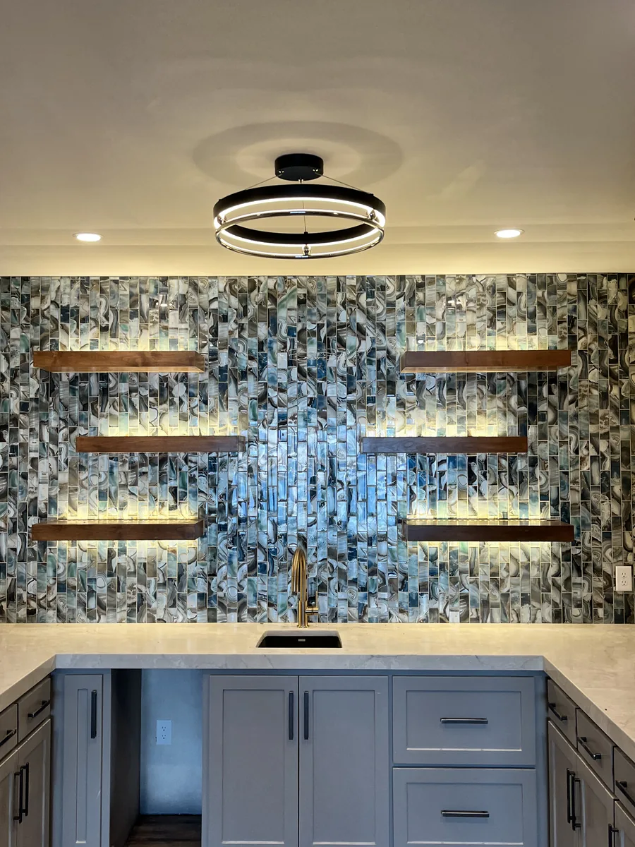 Backlit Floating Shelves